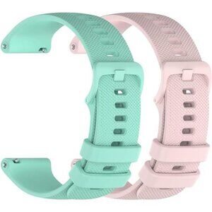 Quick Release Premium Soft Rubber Replacement Straps Color: Green/Pink